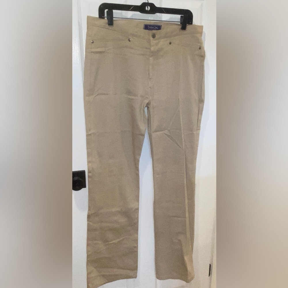 Plus Size Stretch Tan Trousers